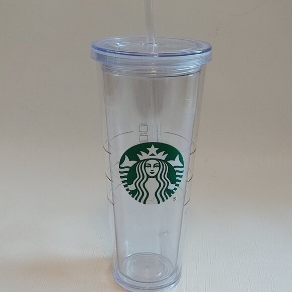 VENTI Starbucks Clear Acrylic Tubler Venti Cold Cup with Straw - Picture 1 of 4